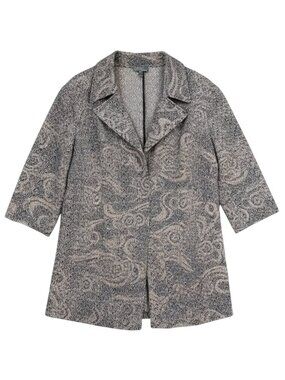 Ulla Popken Paisley Textured Blazer 30 Creative Professional Unstructured Jacket